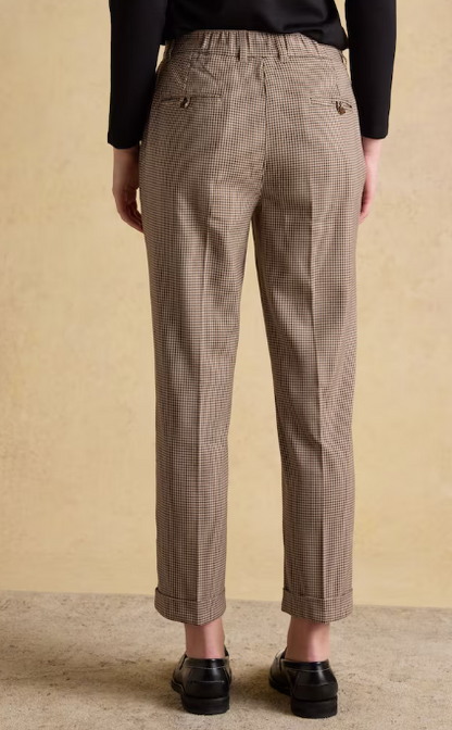 Ada Brown Dogtooth Relaxed Trousers