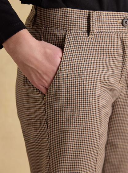 Ada Brown Dogtooth Relaxed Trousers