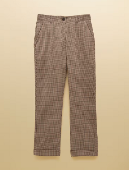 Ada Brown Dogtooth Relaxed Trousers