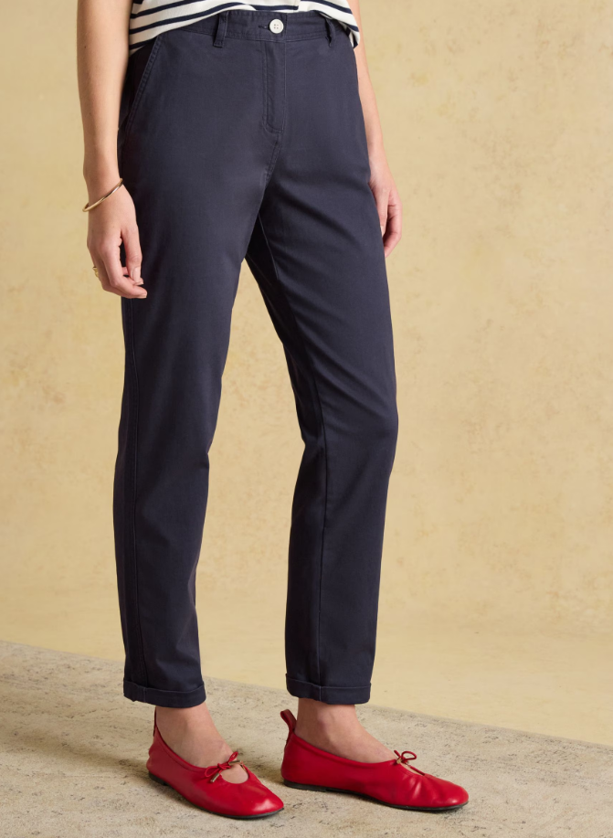 Slim Straight Navy Blue Chino Trousers