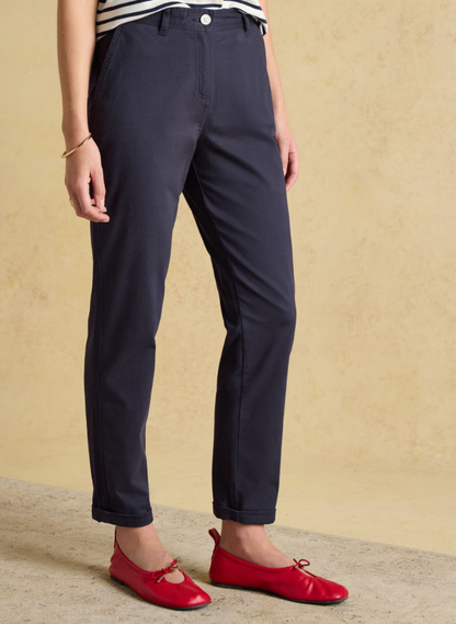Slim Straight Navy Blue Chino Trousers