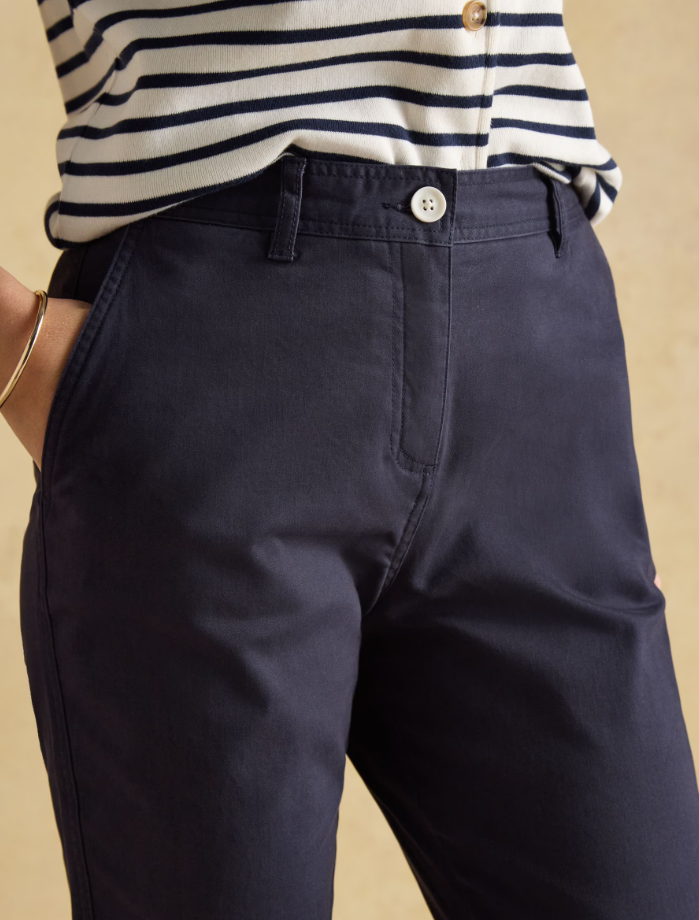 Slim Straight Navy Blue Chino Trousers