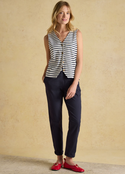 Slim Straight Navy Blue Chino Trousers