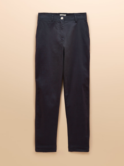 Slim Straight Navy Blue Chino Trousers