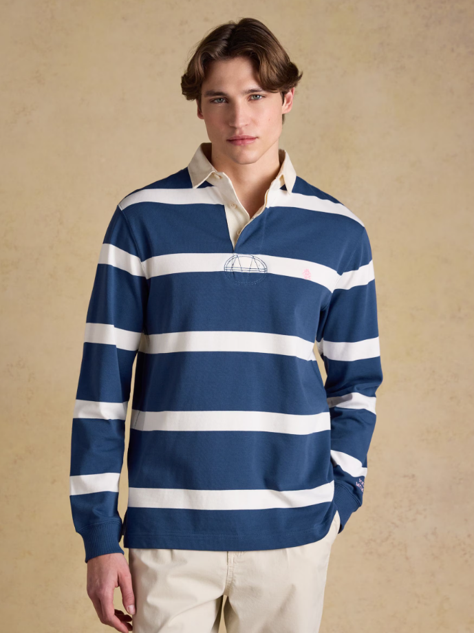 Blue & Cream Stripe Rugby Shirt