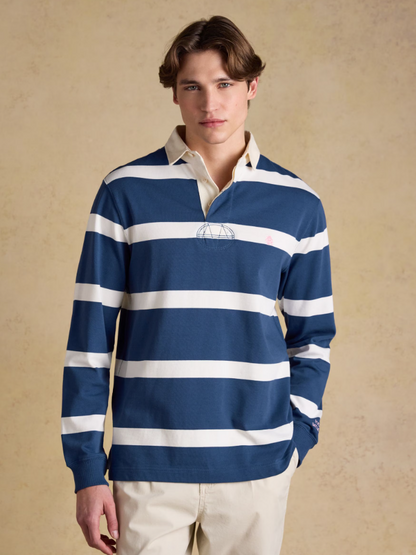 Blue & Cream Stripe Rugby Shirt