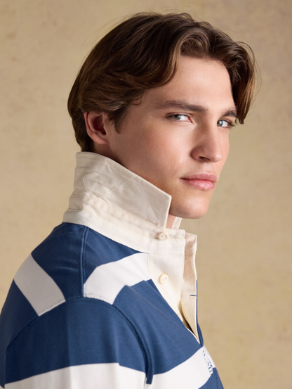Blue & Cream Stripe Rugby Shirt