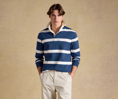 Blue & Cream Stripe Rugby Shirt