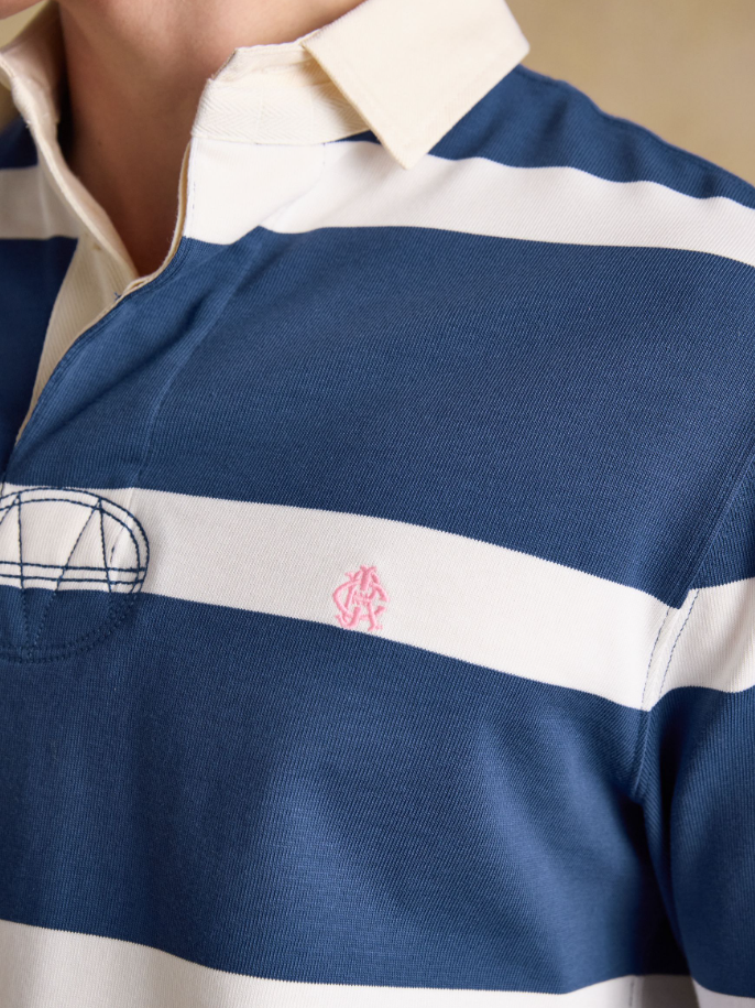 Blue & Cream Stripe Rugby Shirt