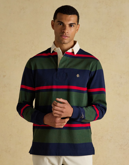 Navy & Green Stripe Rugby Shirt