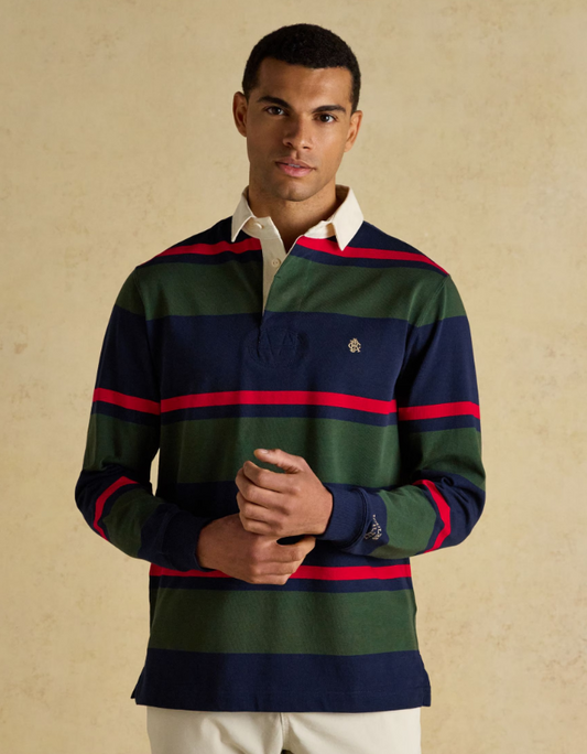 Navy & Green Stripe Rugby Shirt
