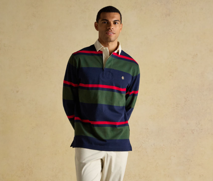 Navy & Green Stripe Rugby Shirt