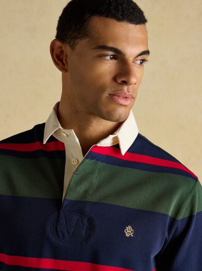 Navy & Green Stripe Rugby Shirt