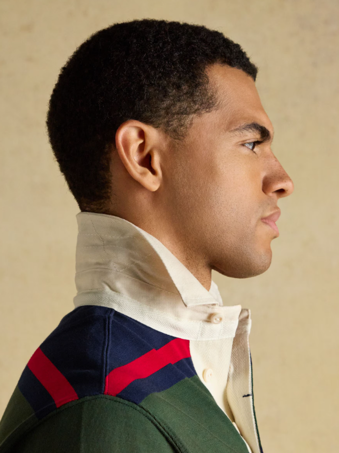 Navy & Green Stripe Rugby Shirt