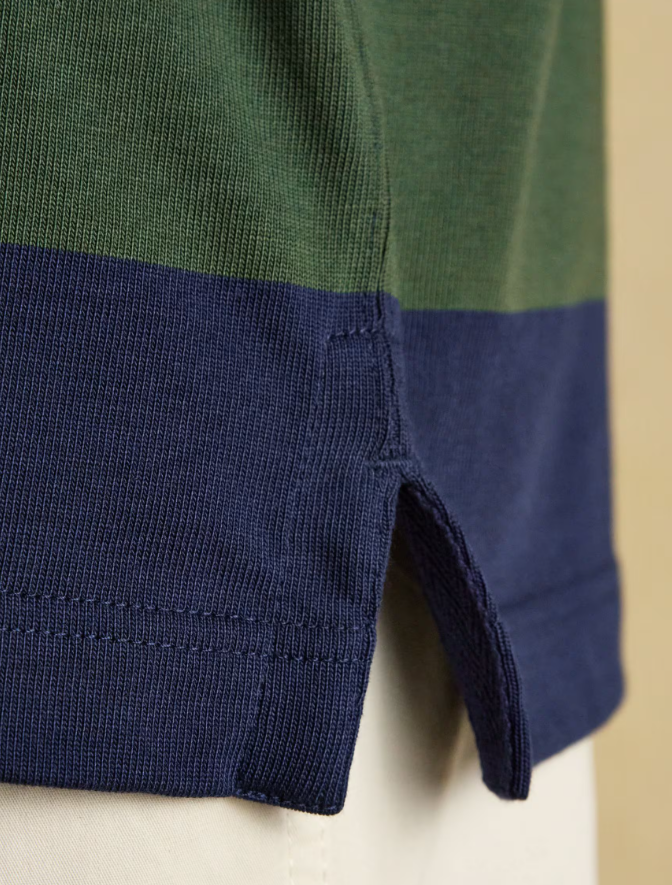 Navy & Green Stripe Rugby Shirt