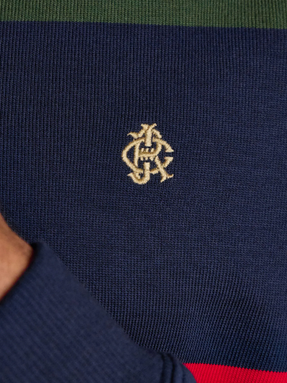 Navy & Green Stripe Rugby Shirt