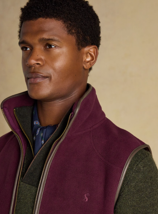 Joules Fleece Gilet Heritage Burgundy