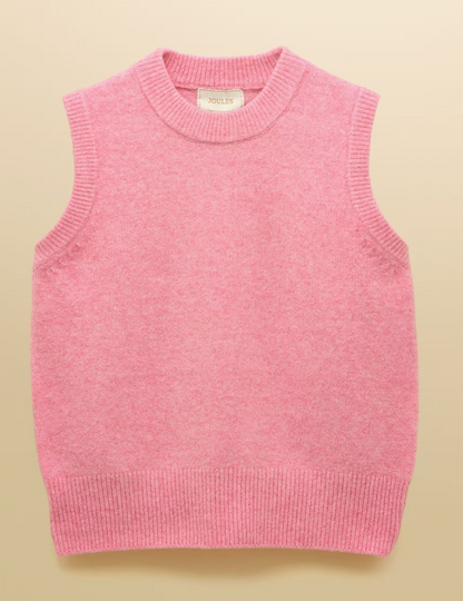 Holly Bright Pink Knitted Crew Neck Vest