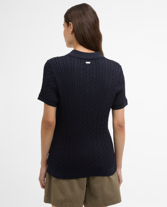 Barbour Hartland Knitted Polo Jumper Navy