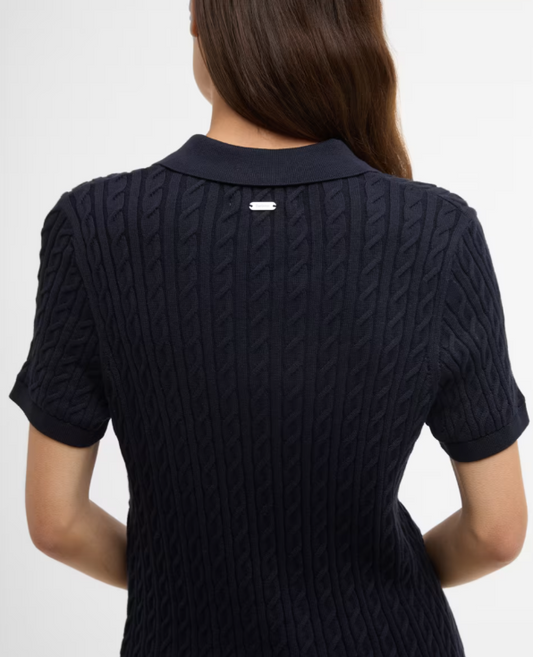 Barbour Hartland Knitted Polo Jumper Navy