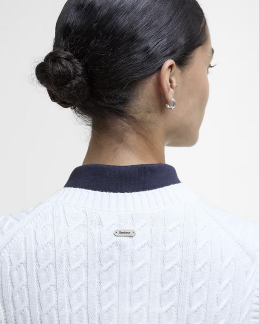 Barbour Hartland Sleeveless Knitted Jumper White