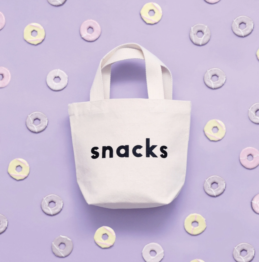 Jobsons of Alnwick Snack Motif Little Canvas Bag White