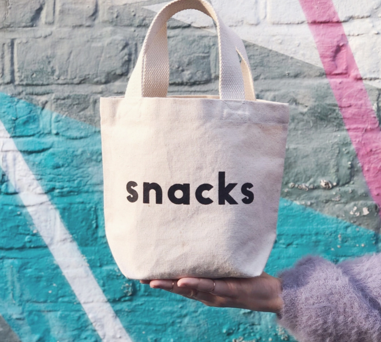 Jobsons of Alnwick Snack Motif Little Canvas Bag White