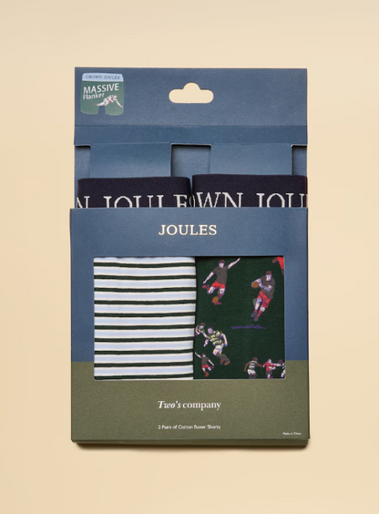 Crown Joules Rugby Themed Boxer Shorts - 2 Pack