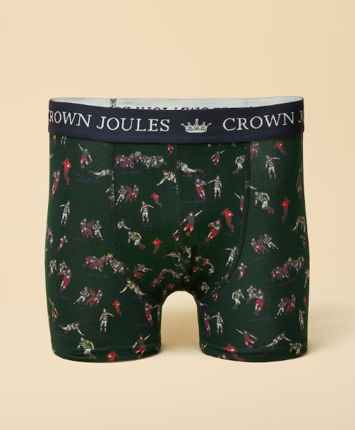 Crown Joules Rugby Themed Boxer Shorts - 2 Pack