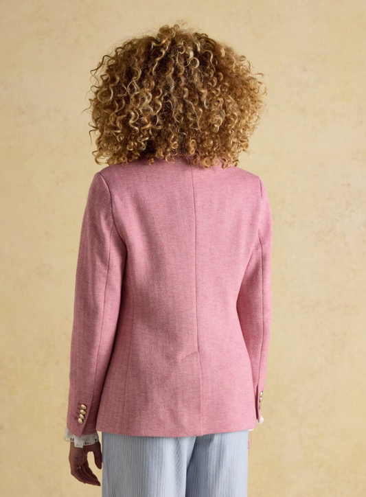 Albury Pink Herringbone Jersey Tweed Blazer