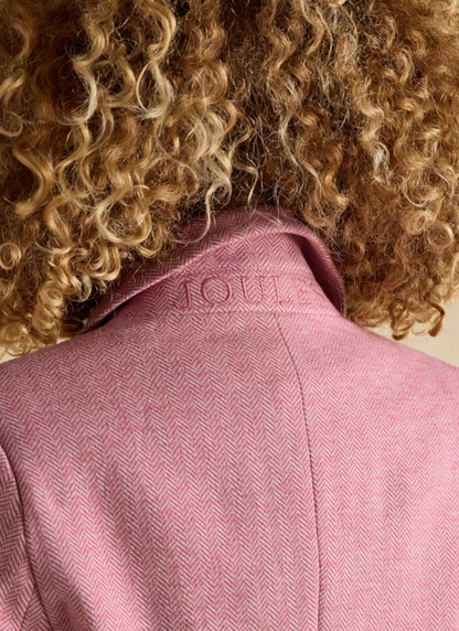 Albury Pink Herringbone Jersey Tweed Blazer