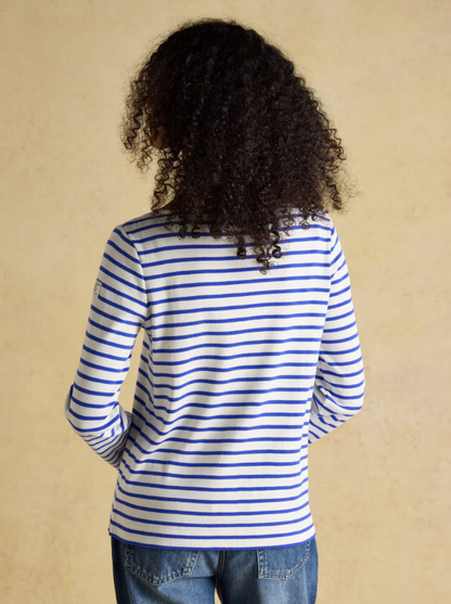 Joules Harbour Stripe Breton Top Cream / Blue
