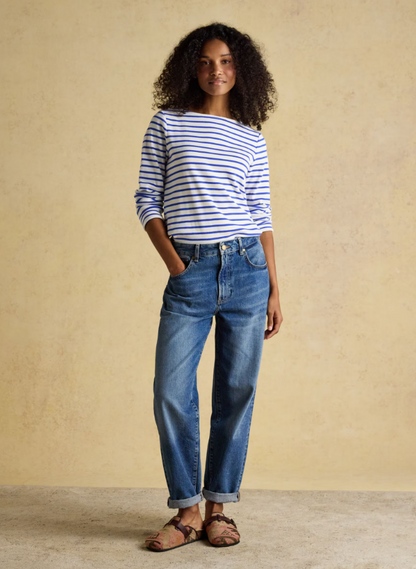 Joules Harbour Stripe Breton Top Cream / Blue