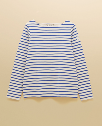 Joules Harbour Stripe Breton Top Cream / Blue
