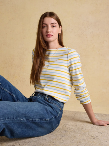 Joules Harbour Stripe Breton Top Blue / Yellow