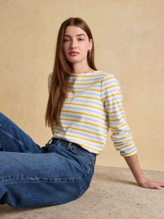 Joules Harbour Stripe Breton Top Blue / Yellow