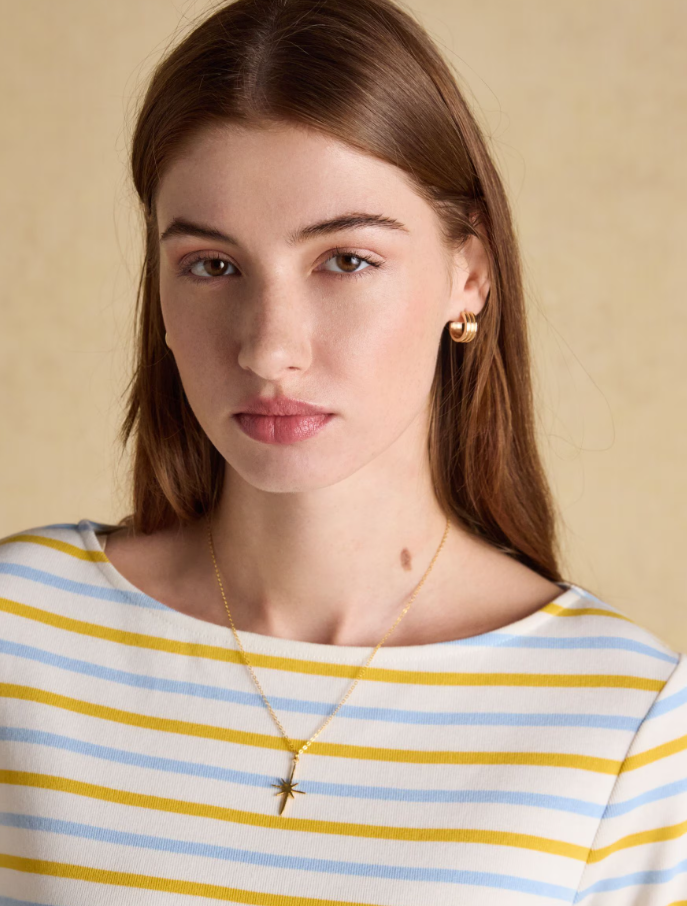 Joules Harbour Stripe Breton Top Blue / Yellow