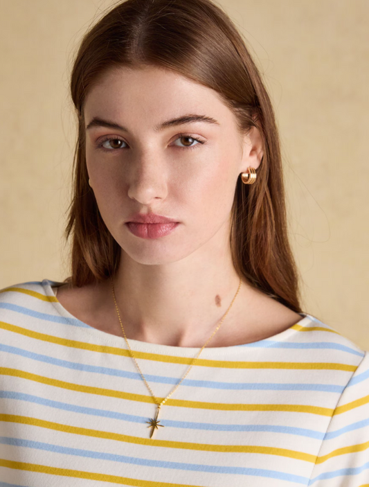 Joules Harbour Stripe Breton Top Blue / Yellow