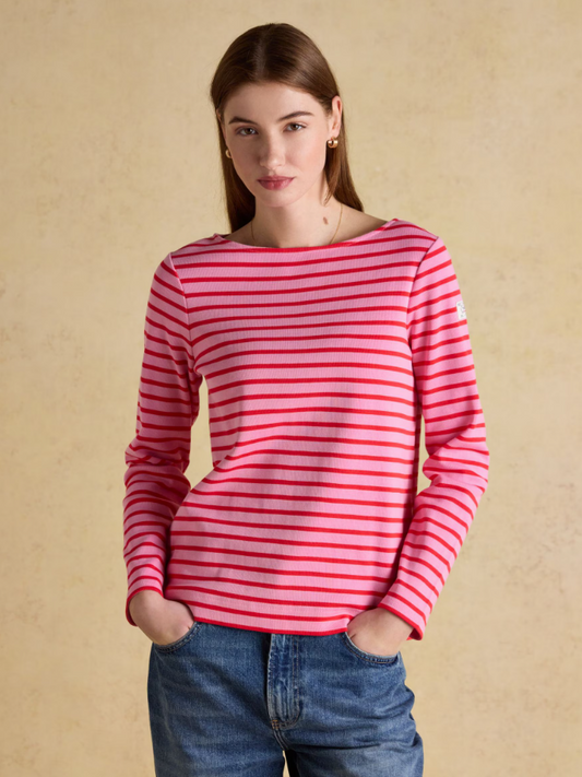 Harbour Pink / Red Stripe Breton Top