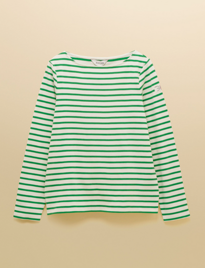 Joules Harbour Stripe Breton Top Cream / Green