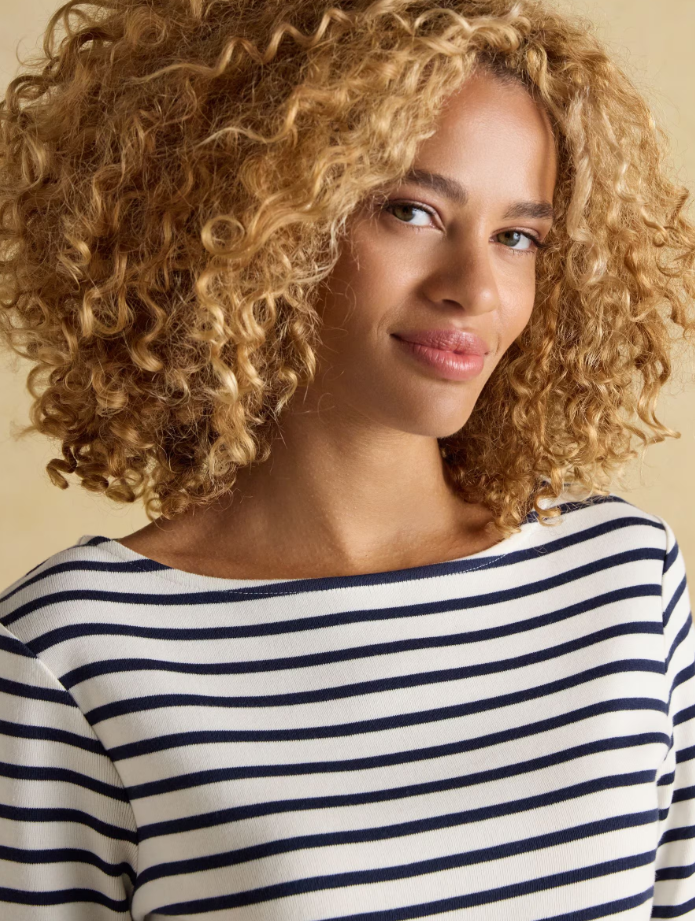 Joules Harbour Stripe Breton Top Cream / Navy