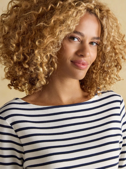 Joules Harbour Stripe Breton Top Cream / Navy