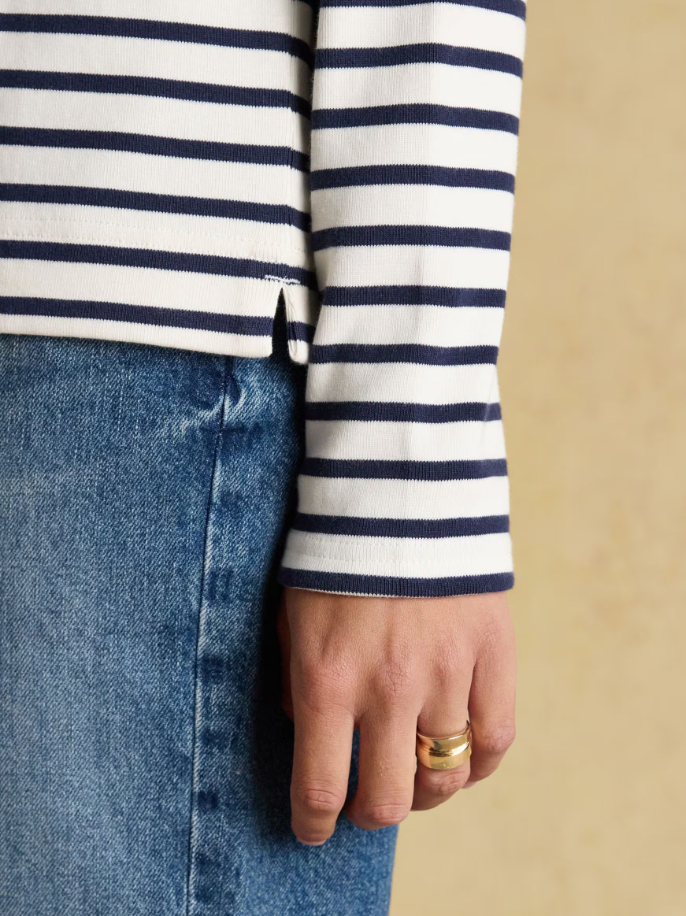 Joules Harbour Stripe Breton Top Cream / Navy