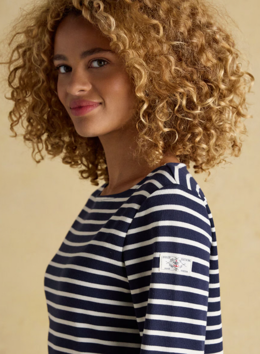 Joules Harbour Stripe Breton Top Navy / Cream