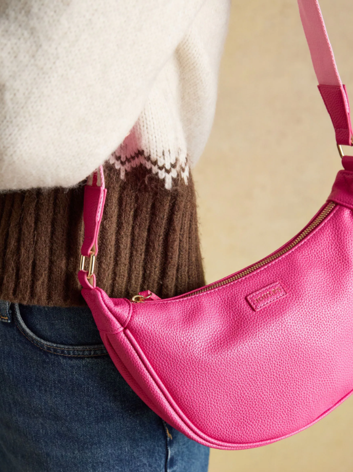 Jade Pink Half Moon Adjustable Cross Body Bag