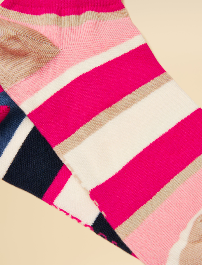 Rilla Pink / Blue Trainer Socks 2 Pack