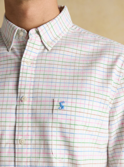 Joules Oxford Check Long Sleeve Cotton Shirt White