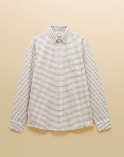 Joules Oxford Check Long Sleeve Cotton Shirt White