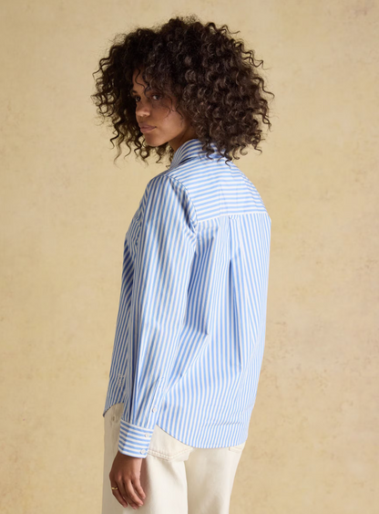 Joules Classic Fit Blue Stripe Poplin Shirt Blue
