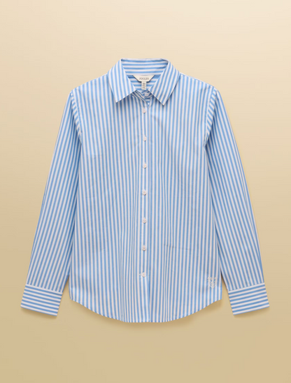 Joules Classic Fit Blue Stripe Poplin Shirt Blue